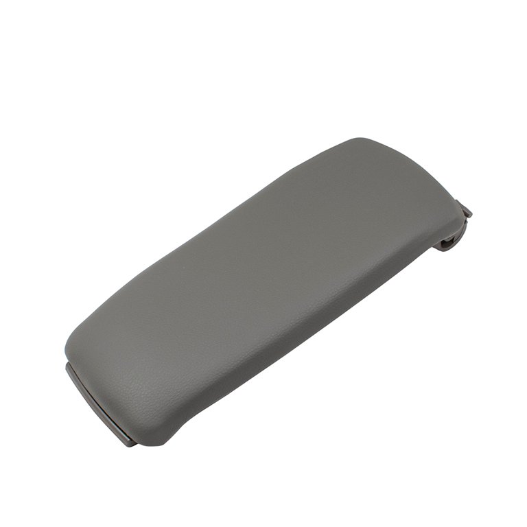 Black Console Lid Armrest Cover For Ford Edge (2011-2020) - Gray Stitch PU Leather