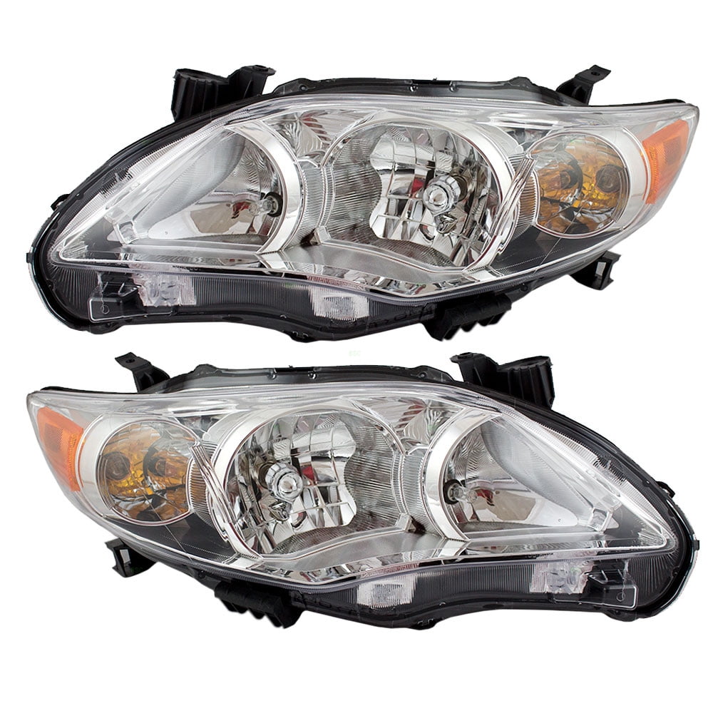 Brock Replacement Pair Set Halogen Headlights Combination Headlamp