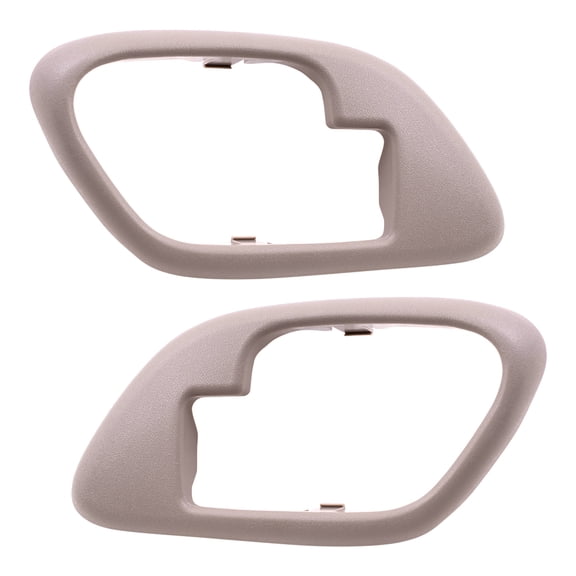 Brock Replacement Pair Set Inside Inner Tan Door Handle Trim Bezels Compatible with Pickup Escalade Tahoe Suburban Yukon