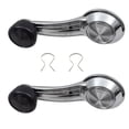 thumbnail image 1 of Brock Replacement Pair Set Manual Window Crank Handles Chrome with Black Knob Compatible with 1965-1996 GM Various Models 20348200, 1 of 9