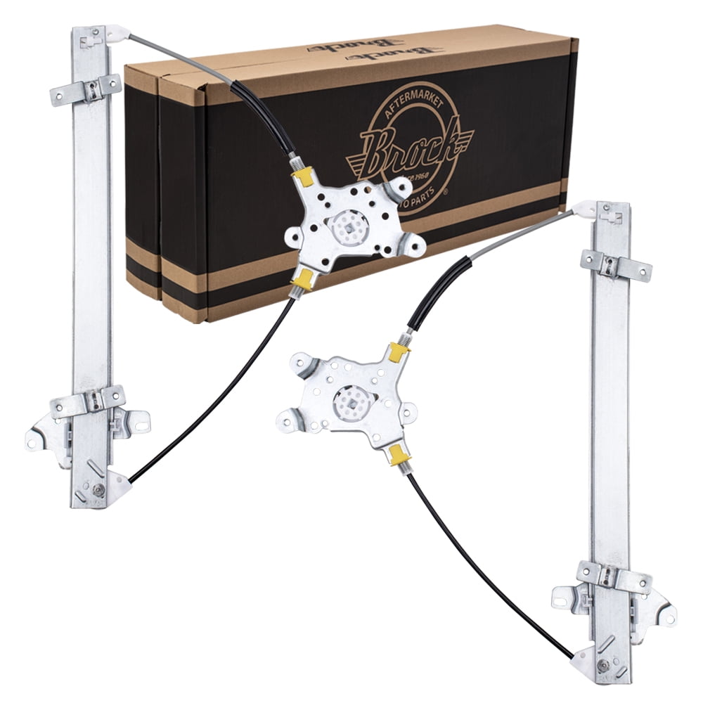 Brock Replacement Set Front Power Window Regulators Compatible with