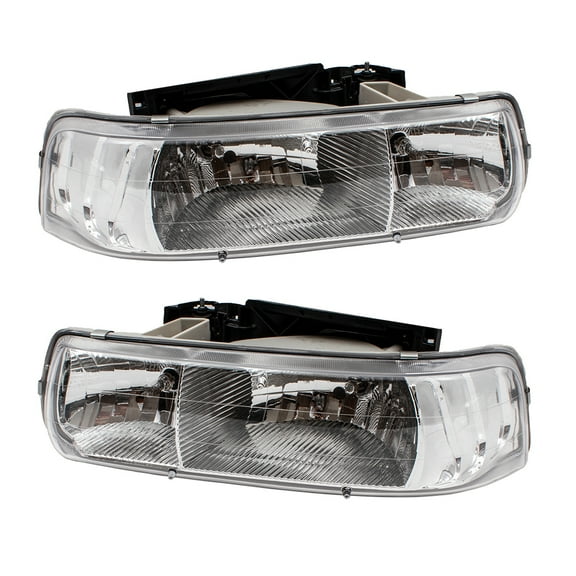Brock Headlight for 1999-2002 Silverado 1500 Clear Lens Diamond Design Performance Set 16526134