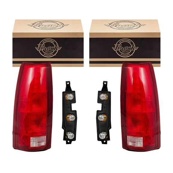 Brock Tail Light for 1988-1999 C1500 w/ Connector Plate Bulbs Classic Set 5977867 1988-2000 C2500