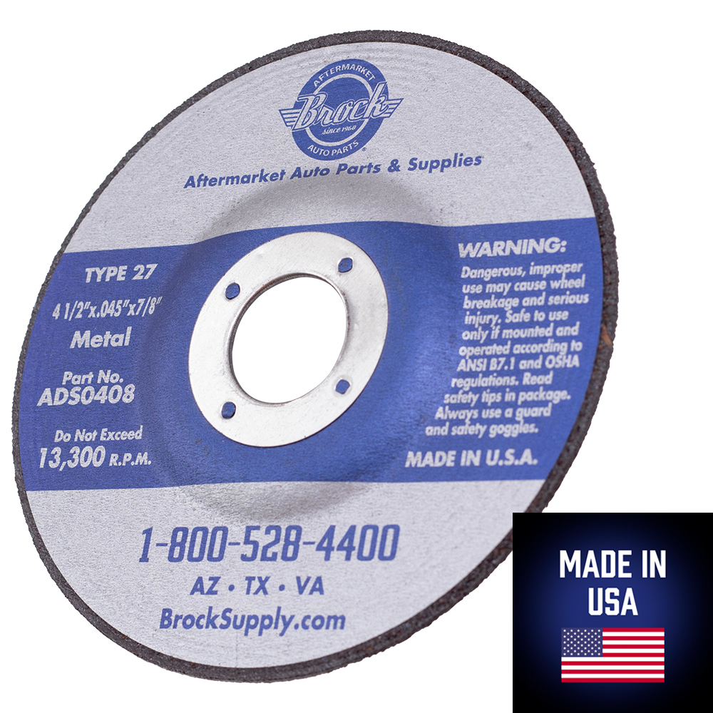 Brock Set 25 Pack 4 1/2" Cutting Hard Iron Metal Grit Cut Off Wheel