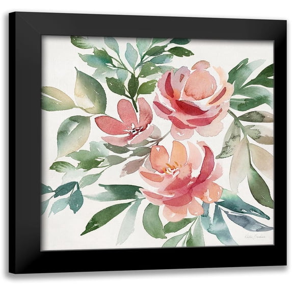 Brockmon, Kristen 12x12 Black Modern Framed Museum Art Print Titled - Garden Blush II