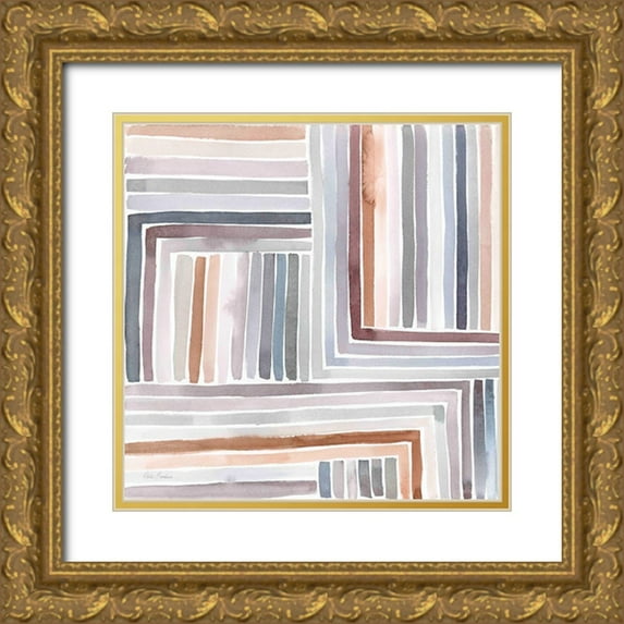 Brockmon, Kristen 15x15 Gold Ornate Wood Framed with Double Matting Museum Art Print Titled - Abstract Line I