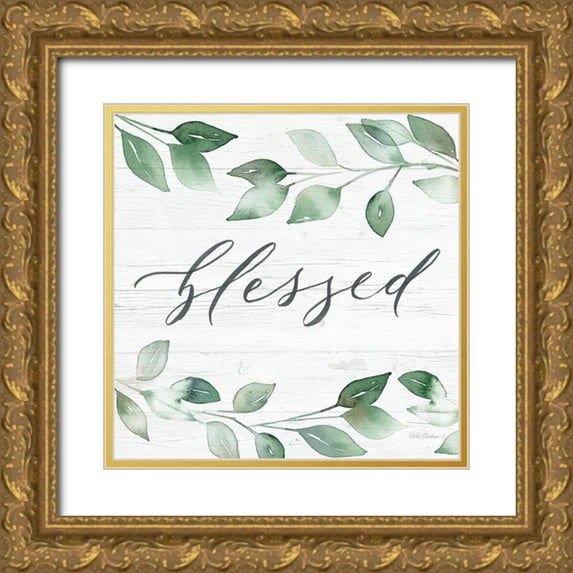 Brockmon, Kristen 15x15 Gold Ornate Wood Framed with Double Matting Museum Art Print Titled - Blessed Greenery
