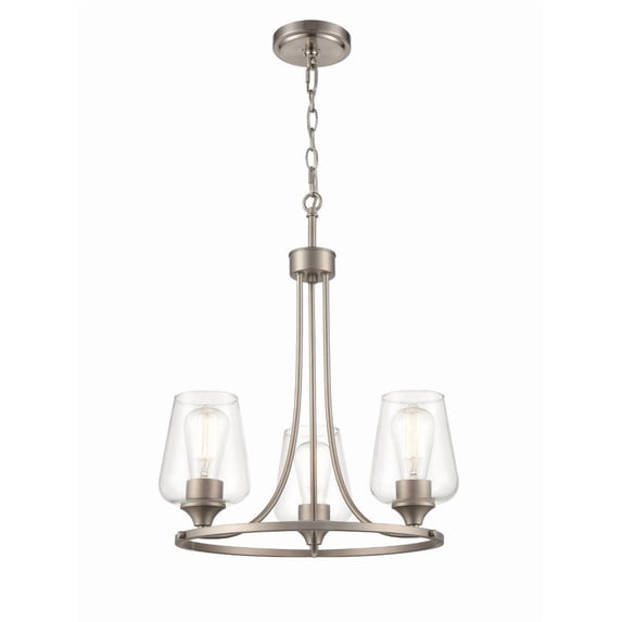 9723-SN Millennium Lighting Ashford - 3 Light Chandelier-19 Inches Tall and 18 Inches Wide-Satin Nickel Finish -Traditional Installation