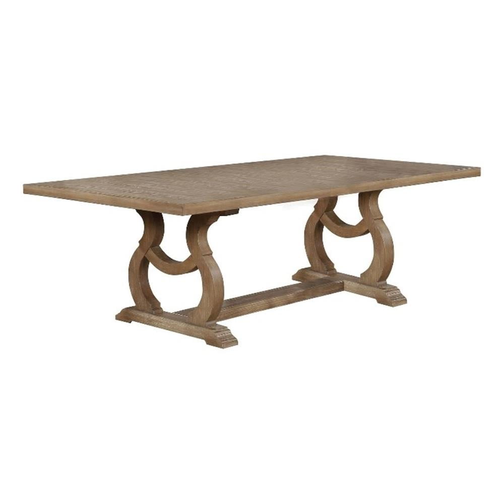 Brockway Trestle Dining Table Barley Brown
