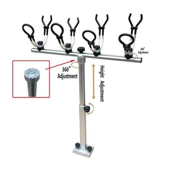 Brocraft Crappie rod holder system with Telescopic T-bar / Crappie fishing rod holder