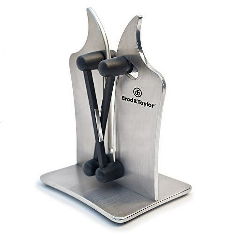 Brod & Taylor Professional Knife Sharpener | 3-Action Tungsten Carbide  (Stainless Steel)