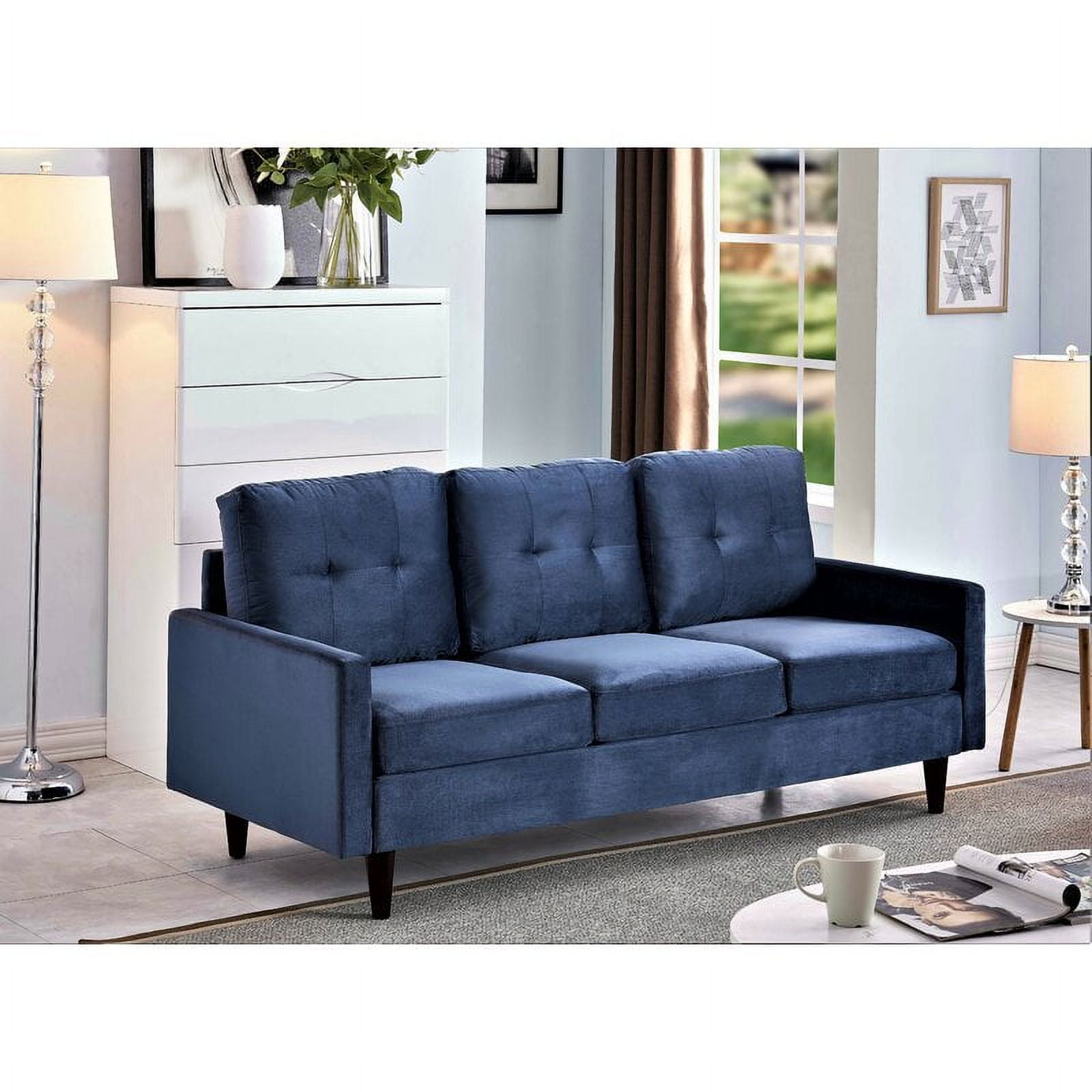 Brodde Velvet Sofa Dark Blue Walmart