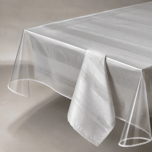 Broder Heavy Duty Clear Plastic Table Cover Protector Rectangle 52x70 - Waterproof Oil Proof Wipeable Vinyl Tablecloth Thick Pvc