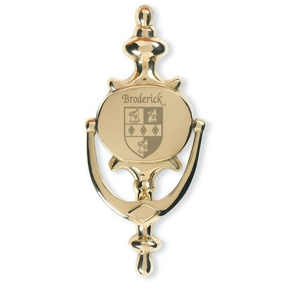 Broderick Irish Coat of Arms Brass Door Knocker