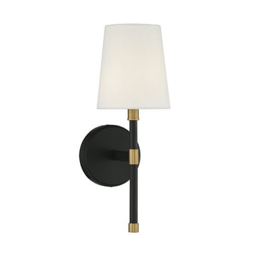 Brody 1-Light Wall Sconce in Matte Black with Warm Brass Accents