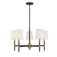 thumbnail image 1 of Brody 5-Light Chandelier in Matte Black with Warm Brass Accents, 1 of 5