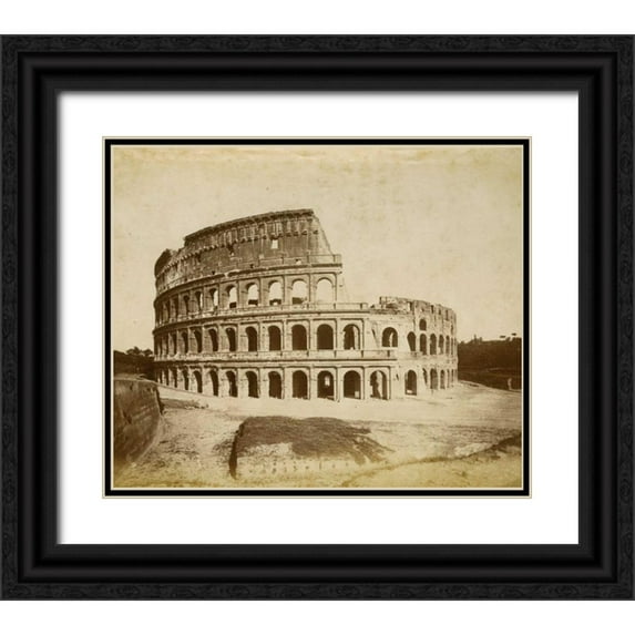 Brogi, Giacomo 14x12 Black Ornate Wood Framed with Double Matting Museum Art Print Titled - The Colosseum