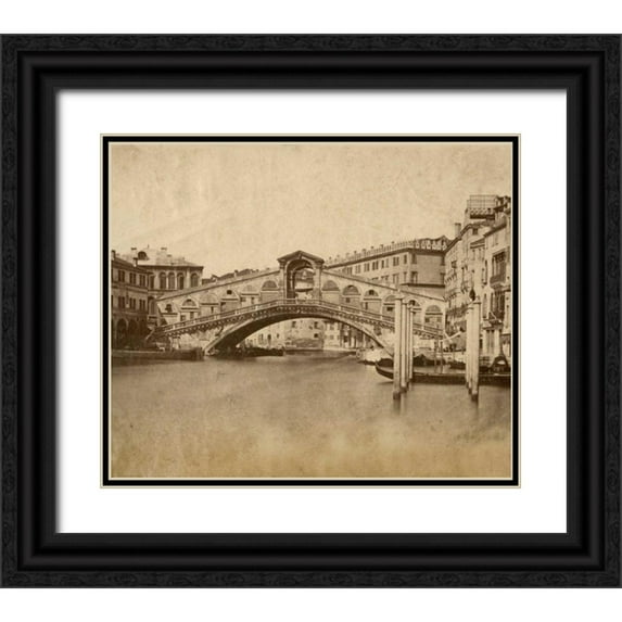 Brogi, Giacomo 30x26 Black Ornate Wood Framed with Double Matting Museum Art Print Titled - Venice