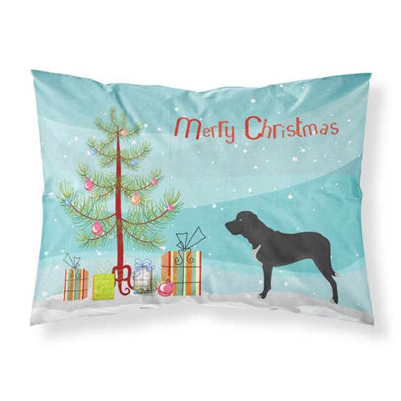 Broholmer Danish Mastiff Christmas Fabric Standard Pillowcase - Multi Colored - Standard