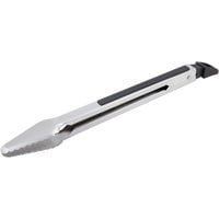 Baron 12" Stainless Steel Precision Grill Tongs with Black Grip