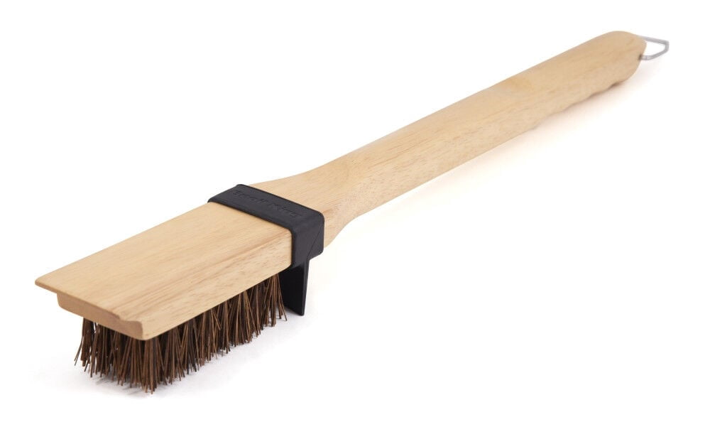 Broil King 20.8 In. Palmyra Bristles Wood Handle Heavy-Duty Grill Cleaning Brush