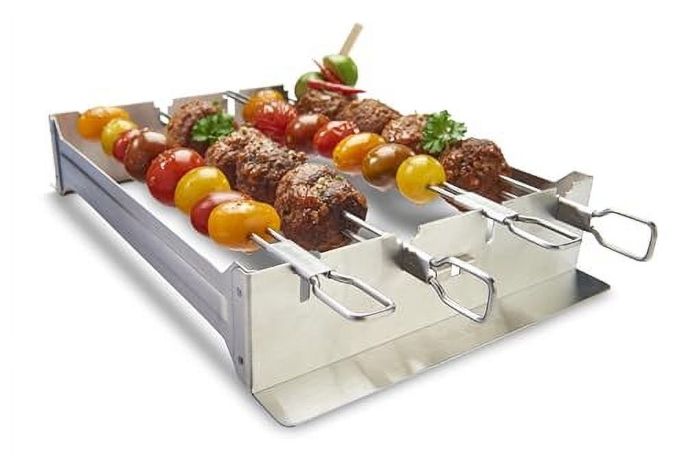 Broil King 69138 Narrow Kebab Rack, Set of 4-12-in / 30.5 cm, Stainless ...