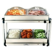 Broil King Professional Multi-Level Buffet Server with Plastic Lids, Stainless