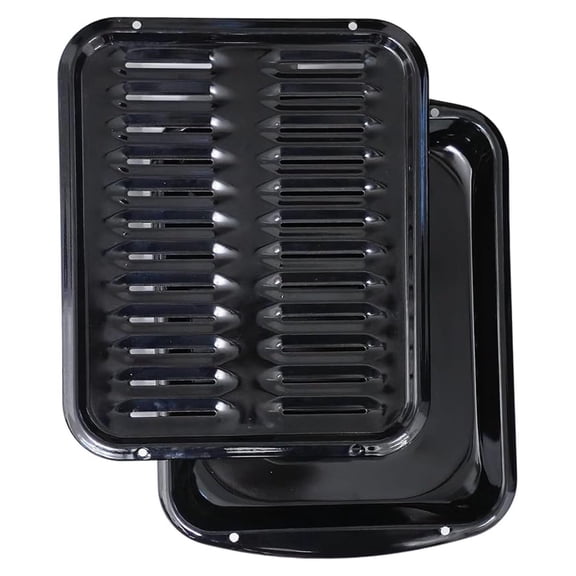 Broiler Pan for Oven Nonstick 16.75 x 13 Porcelain Nonstick Coated - Broiling Pan for Oven Withstands Heat up to 550 F - Heavy Duty Broil Pans and Rack Circulate Heat and Drain Fat