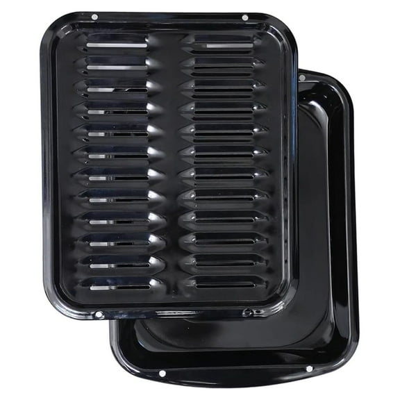 Broiler Pan for Oven Nonstick 16.75 x 13 Porcelain Nonstick Coated - Broiling Pan for Oven Withstands Heat up to 550 F - Heavy Duty Broil Pans and Rack Circulate Heat and Drain Fat