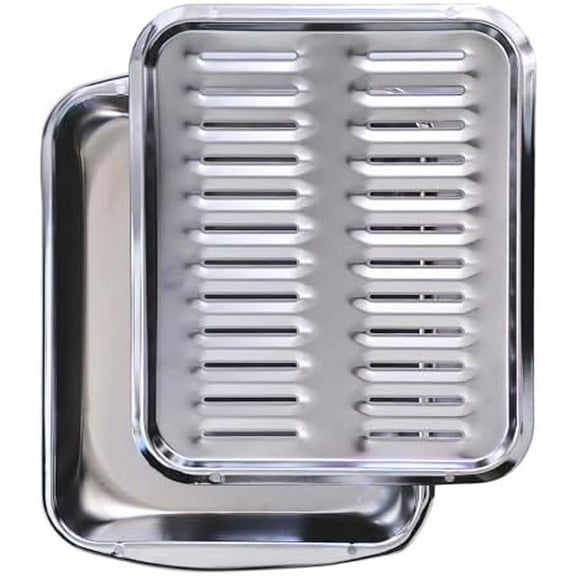 Broiler Pan for Oven, 16.75"13", with Rack: Withstands High Heat, Drip Tray Drains Fat, for Broil, Grill  Home Decor