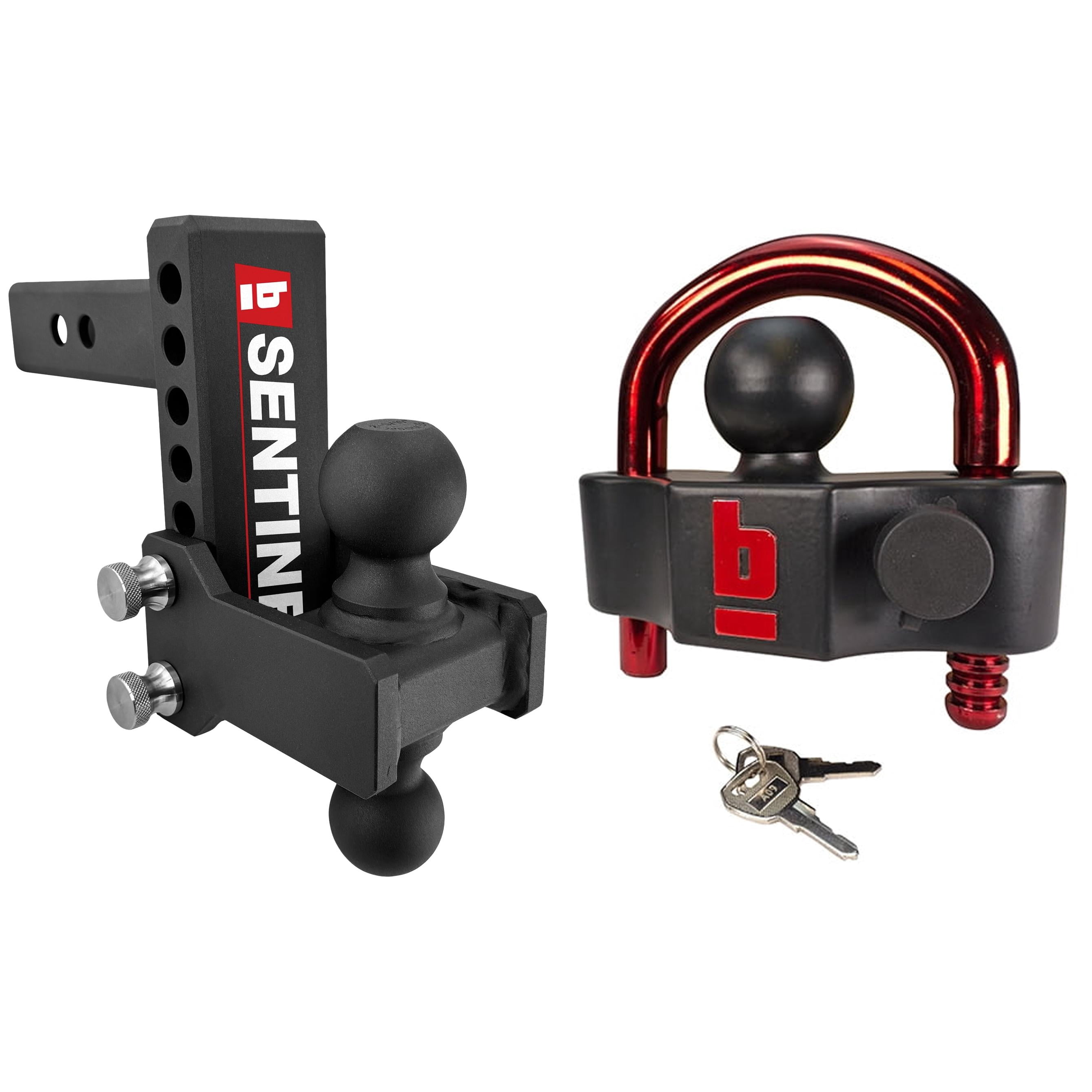 Brok Class III Adjustable Ball Mount Fits 2" receivers with 6" drop and weight capacity of 10,000 Lbs with Heavy Duty Universal Coupler Lock