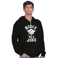 thumbnail image 1 of Broke As Joke College Lifestyle Funny Unisex Fleece Graphic Zip Up Hoodie Brisco Brands 2X, 1 of 5