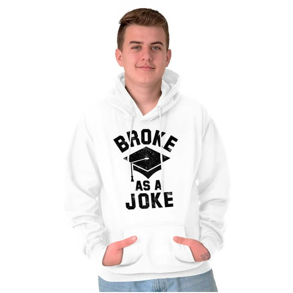 Broke As Joke College Lifestyle Funny Unisex Plus Fleece Graphic Hoodie Brisco Brands 3X