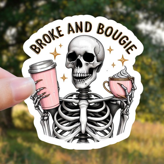 Broke Bougie Skeleton Sticker