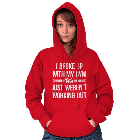 Broke Up With Gym Fitness Exercise Women Plus Size Hoodie Brisco Brands 2X