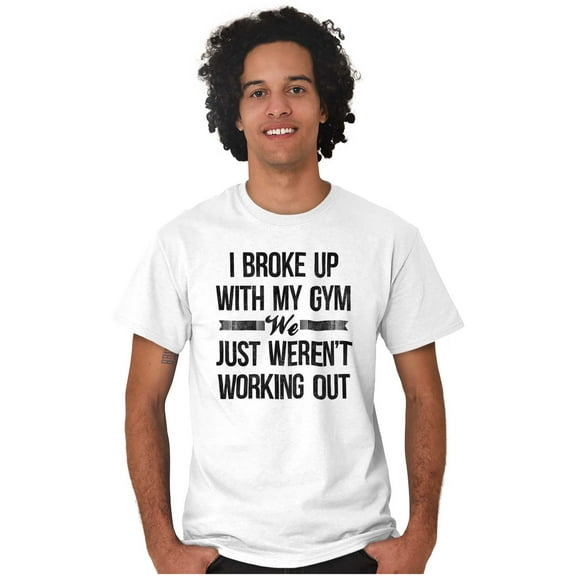 Broke Up With Gym Fitness Exercise Women's Graphic T Shirt Tees Brisco Brands M