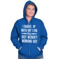 thumbnail image 1 of Broke Up With Gym Fitness Exercise Women Plus Size Zipper Hoodie Brisco Brands 4X, 1 of 5