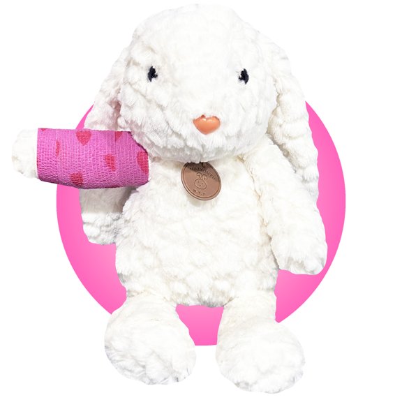 Broken Arm/Leg Gift for Kids - Choose Your Cast Location - 14" Bunny Plush With Custom Cast - Get Well Gift for Broken Bone