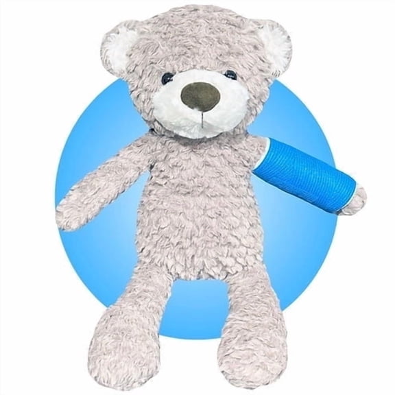 Broken Arm or Leg Gift for Kids - Choose Your Cast Location - 14" Teddy Bear Stuffed Animal With Custom Cast - Get Well Gifts for Kids