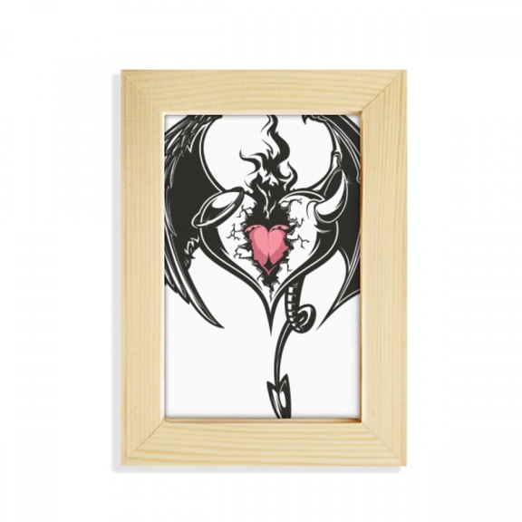 Broken Armor Love Heart Huge Wings Desktop Display Photo Frame Picture Art Painting 5x7 inch