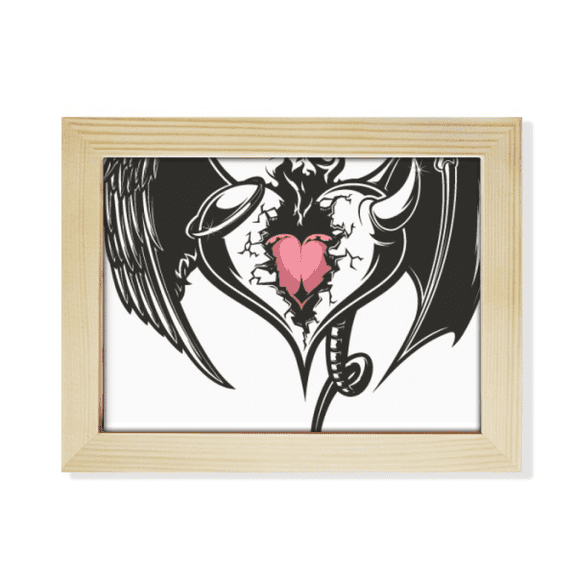 Broken Armor Love Heart Huge Wings Desktop Photo Frame Picture Art Decoration Painting 6x8 inch