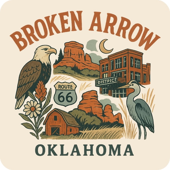 Broken Arrow Oklahoma Keepsakes Souvenir Vinyl Sticker – Destination Travel Keepsake Collectible (4-Inches Wide)