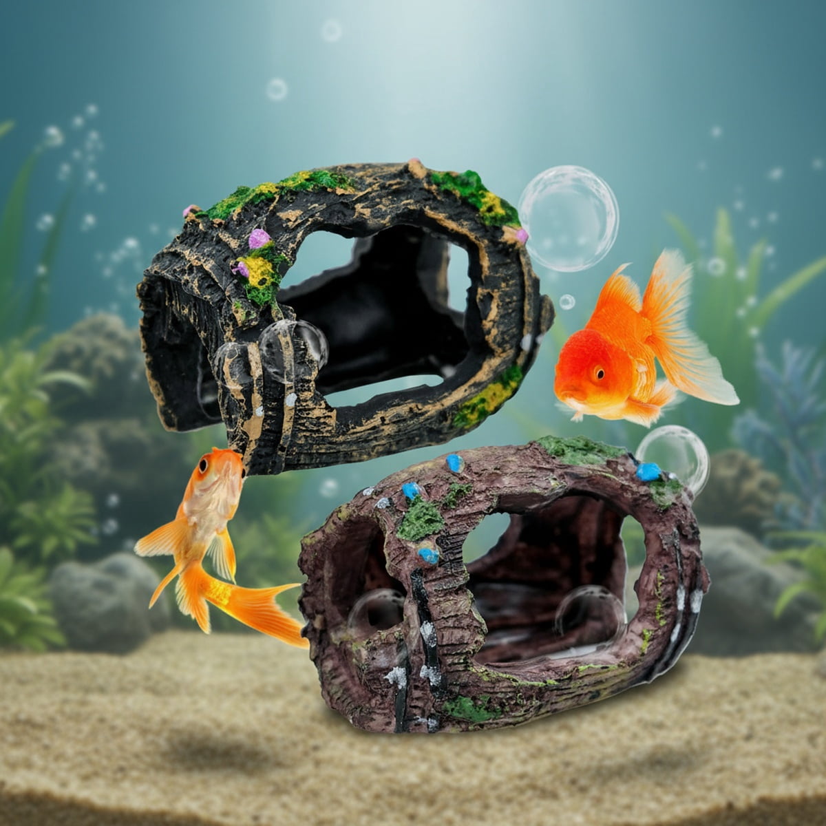 Broken Barrel Aquarium Decorations, Caves Hide Hut Fish Tank Ornaments, Shipwreck Theme Landscaping Hideouts Accessories