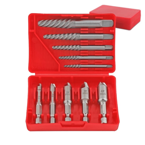 Broken Bolt Extractor Kit, 10-Piece Easy Out Hex-Head Heavy-Duty Mechanic Tool Damaged Screw Remover For Garage Workshop(RL)