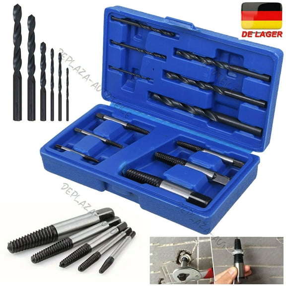 Broken Bolt Remover Set, Stainless Steel Reverse Drill Kit for Stripped Screws and Fasteners, Easy Out Tools with Alloy Spiral Flutes for Enhanced Grip, Comprehensive Kit for