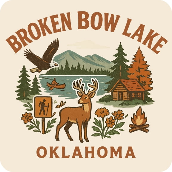 Broken Bow Lake Oklahoma Keepsakes Souvenir Vinyl Sticker – Destination Travel Keepsake Collectible (4-Inches Wide)