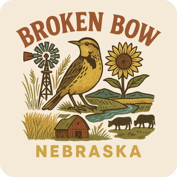 Broken Bow Nebraska Keepsakes Souvenir Vinyl Sticker – Destination Travel Keepsake Collectible (4-Inches Wide)