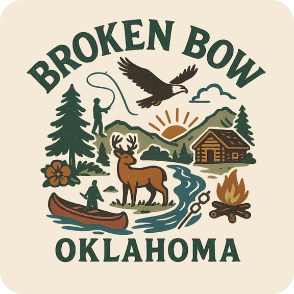 Broken Bow Oklahoma Keepsakes Souvenir Vinyl Sticker – Destination Travel Keepsake Collectible (4-Inches Wide)