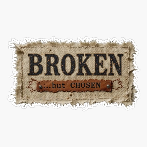 Broken But Chosen Christian Sticker