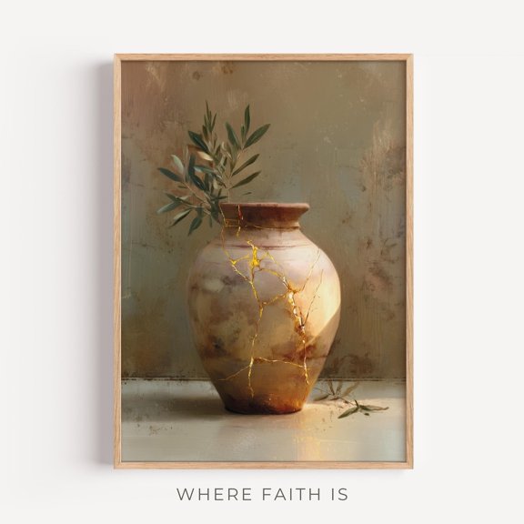 Broken But Redeemed Wall Art, Unframed Paper Poster 8x10in